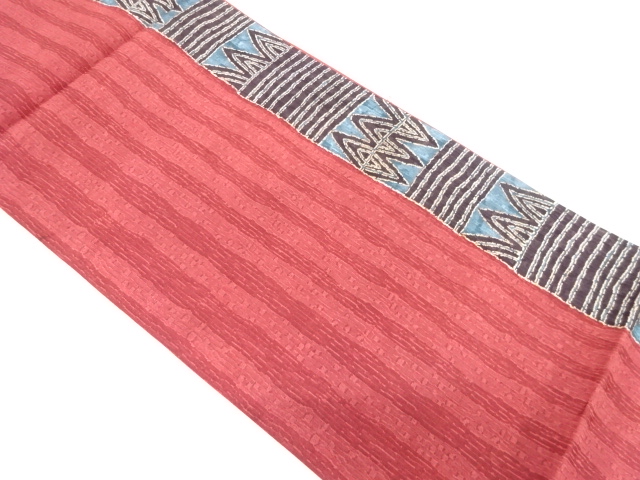 JAPANESE KIMONO / VINTAGE FUKURO OBI / SILK / STRIPE & ABSTRACT